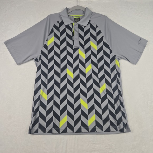 Greg Norman Collection Other - Shark by Greg Norman for Tasso Elba Gray & Lime Green Polo Size‎ Large Snaps
